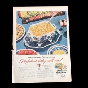 1940’s Vintage Lipton Noodle Soup Print Ad